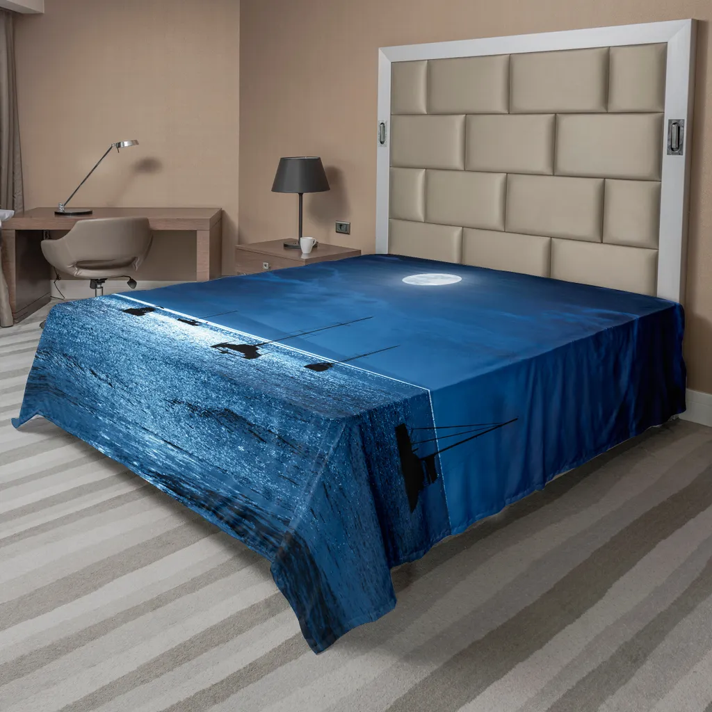 Drap Plat Décoratif Motif Océan et Ciel Étoilé de Maui, Confort Premium