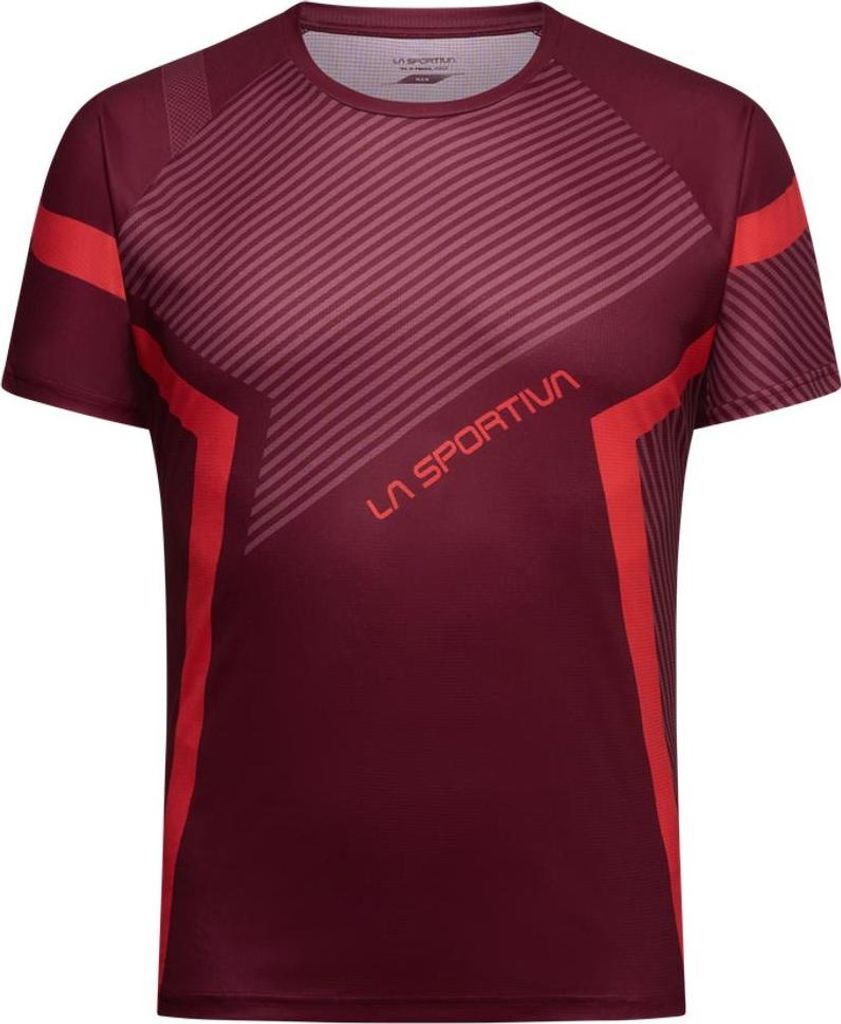Flow T-Shirt M - leichtes Trailrunning-T-Shirt für Herren - La Sportiva, Größe:XXL, Farbe:R25R24-Redwood/Mountain Red