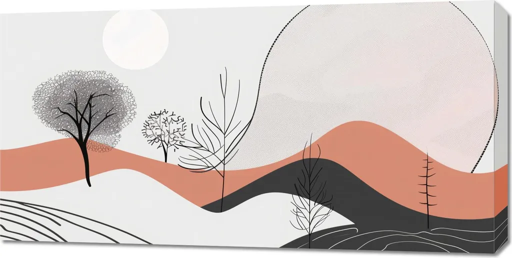 Tableau panoramique 100x50 cm mi-ombre pour corriger un mur trop vide