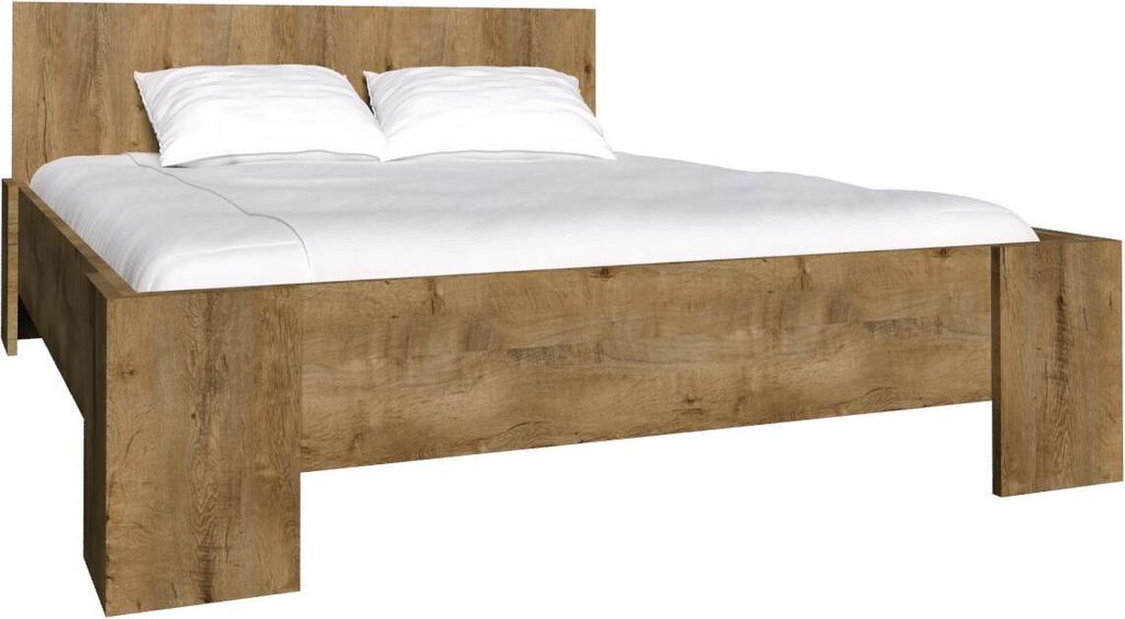 Doppelbett Selun 19, Farbe: Eiche Dunkelbraun - 160 x 200 cm (B x L)