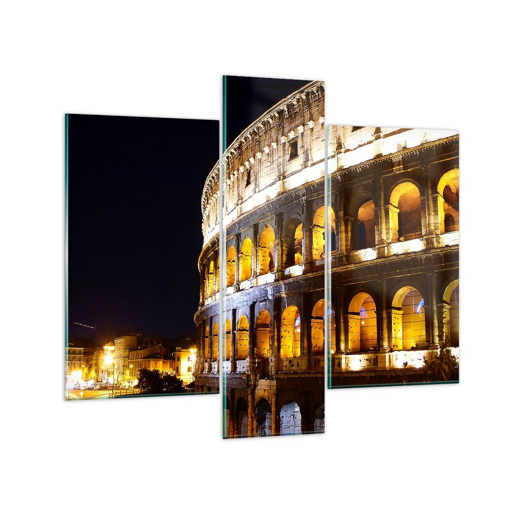 Bilder auf glas - Coloseum Rom Architektur - 95x80cm - Glasbilder - Wandbilder - Kunstdruck - zum Aufhängen bereit - Wanddekoration aus Glas - Gla...