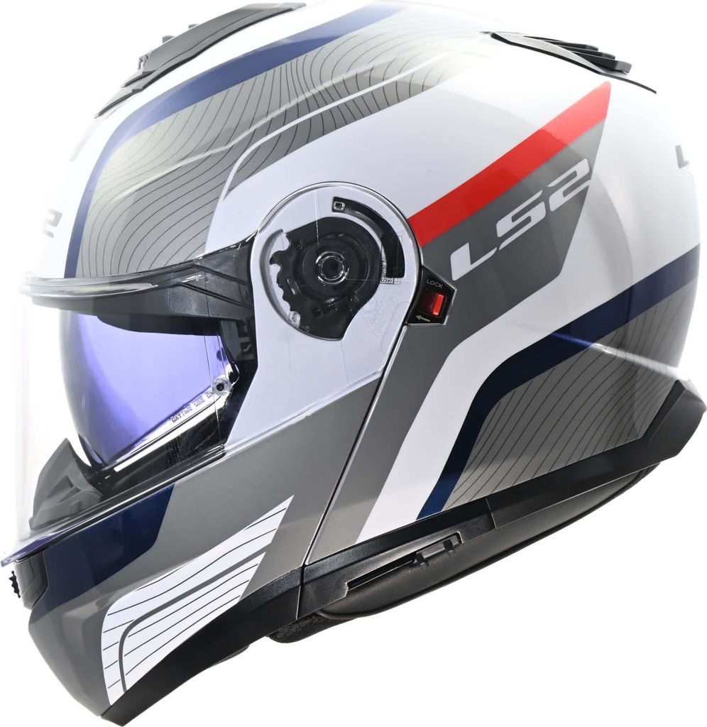 LS2 Klapphelm FF908 Strobe II M Weiß / Blau / Rot Monza