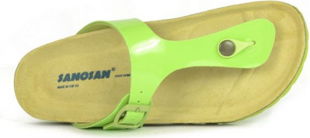 Sanosan - Damen Sandalen "Geneve Lacquered", Leder BS3125 (37 EU) (Grün/Braun)