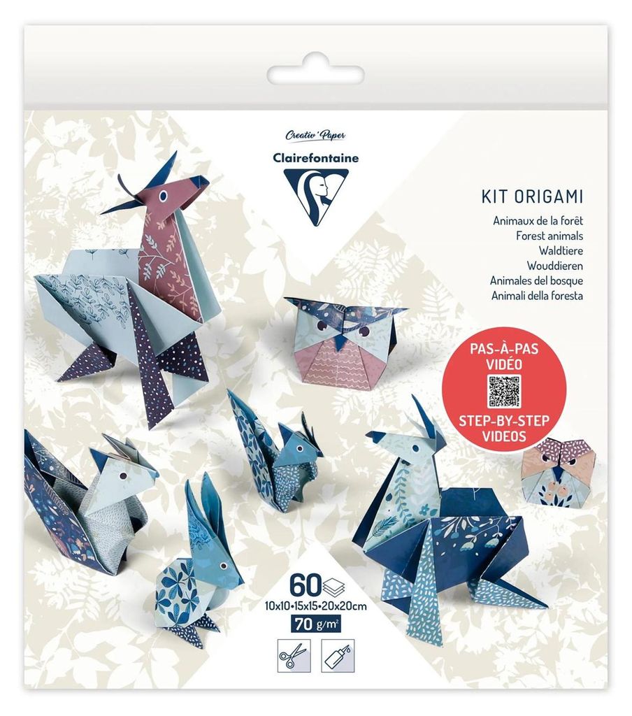 Clairefontaine Origami, 60Bl 3 Formate, Tiere Produktbild 