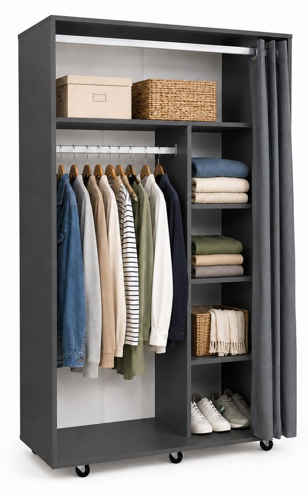 Kleiderschrank auf Rollen 100 cm Ostila Produktbild 