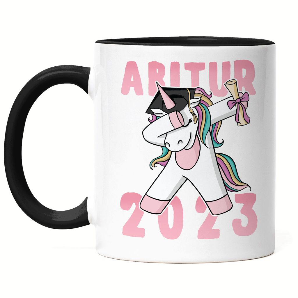 Abitur 2023 Tasse Schwarz Einhorn Pferd Abschlussgeschenk Abitur Humorvoll Gymnasium Geschenkidee
