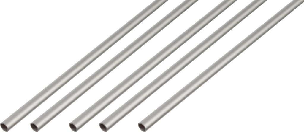 Alberts 5 x Rundrohr, Aluminium, silberfarbig eloxiert, Ø8 x 1 mm, Länge 2 m