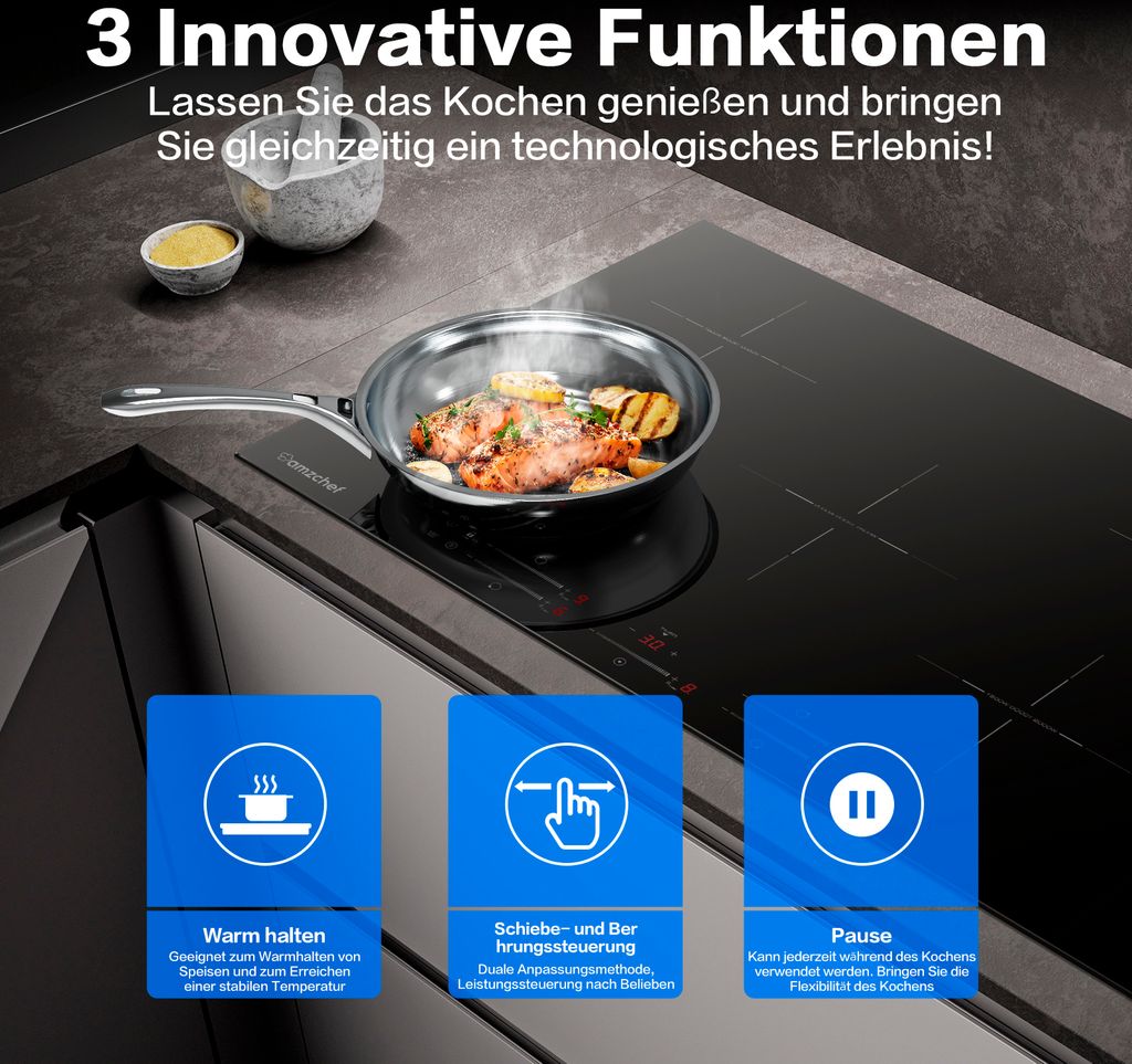 Amzchef Induktionskochfeld ,5 Zonen Induktionskochplatte Produktbild 4