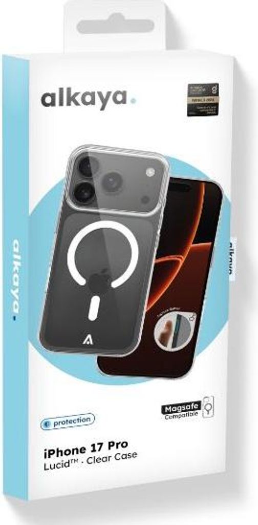 alkaya LUCID Handy Schutzhülle kompatibel mit Magsafe iPhone 17Pro transparent