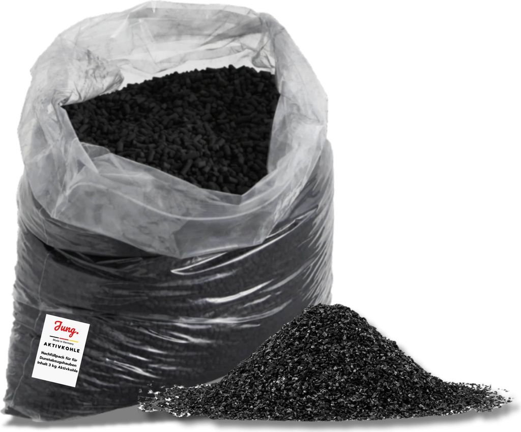 Purero Aktivkohle 3,0 Kg Nachfüllpack – Für Berbel Dunstabzugshauben, Mit Anti-Fisch-Beschichtung