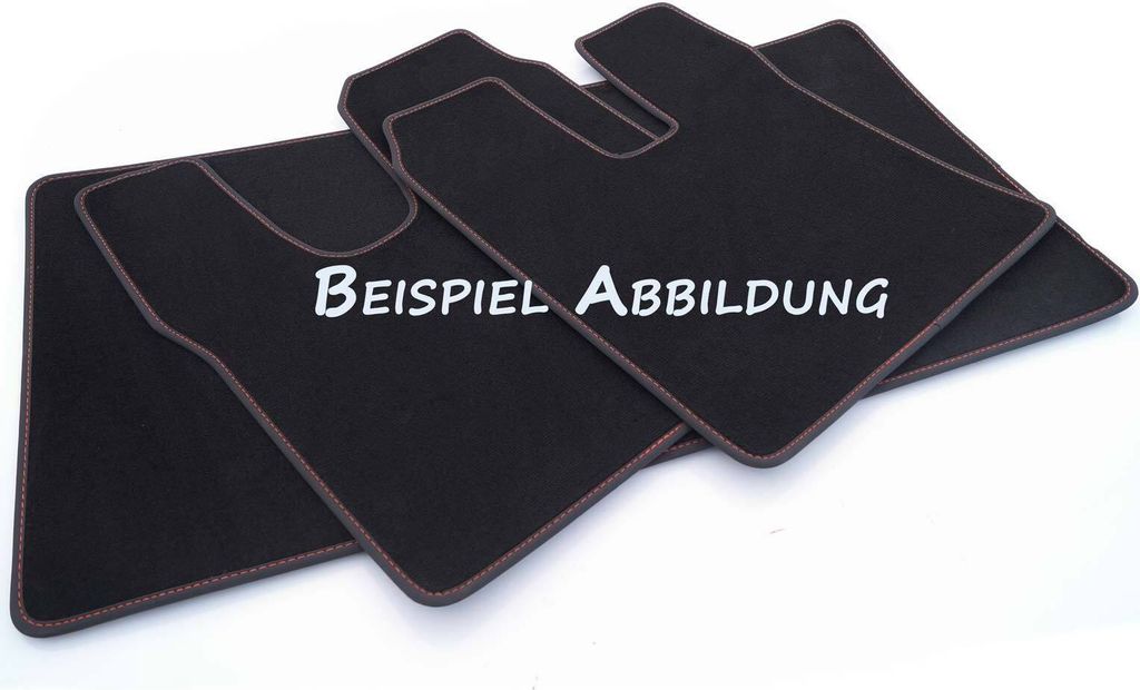 LKW Fußmatten Scania R (ab 2016) Set Matten Autoteppich Fahrerhaus Kabine Tuning, Ziernaht Rot 3x Velours Teppich