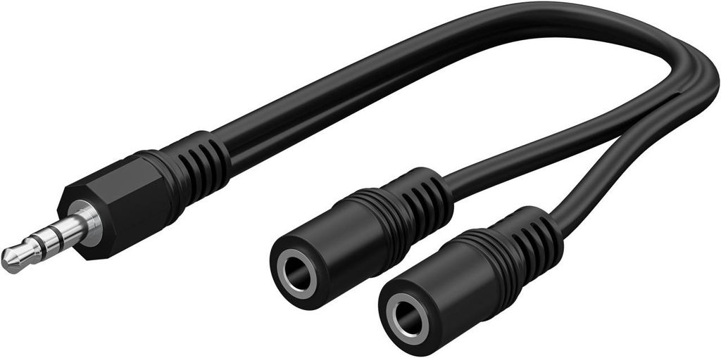 Goobay 50464 Adaptateur de câble audio en Y 3,5 mm, 1x mâle Image du produit 