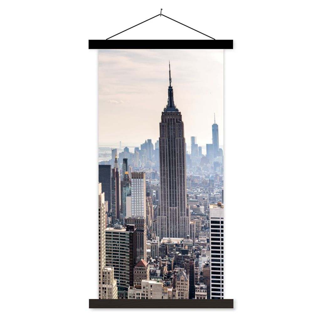 MuchoWow Textilposter New York - Nebel - USA 40x80 cm mit schwarzem Rahmen - Wandemalerei