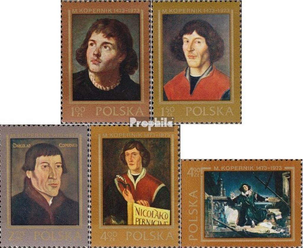 Briefmarken Polen 1973 Mi 2232-2236 (kompl.Ausg.) postfrisch 500 Geb. N. Kopernikus