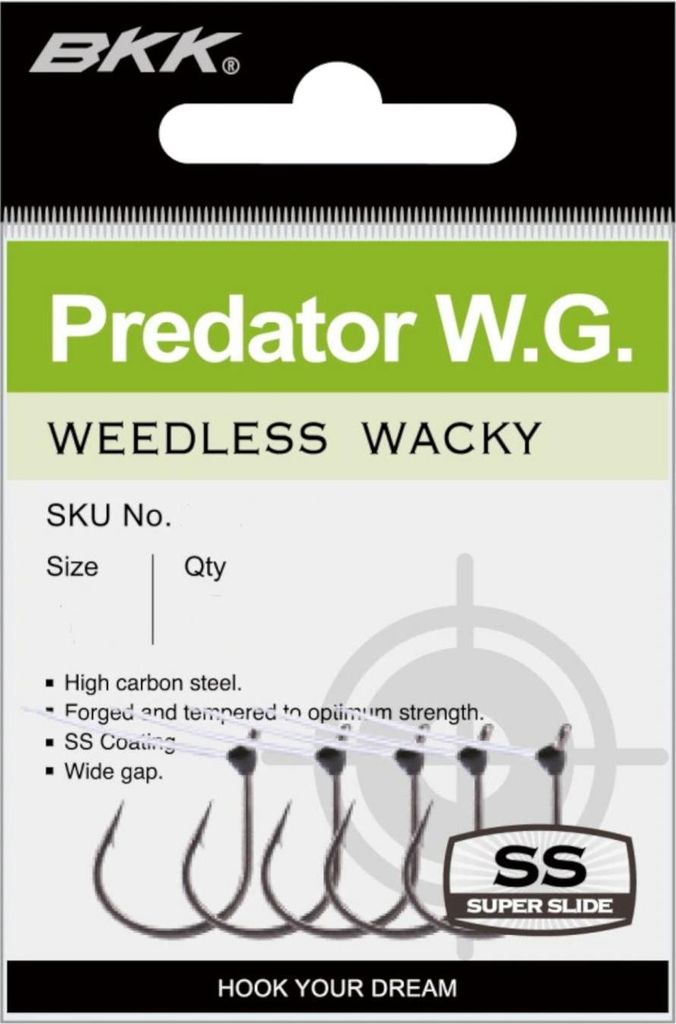 BKK PREDATOR WG Weedless - Krautfreier Finessehaken, Größe/Packungsinhalt:Gr. 1 / 5 Stück