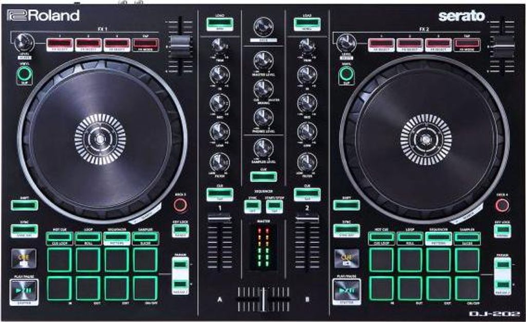 Roland DJ-Controller DJ-202 mit Laptopständer SV