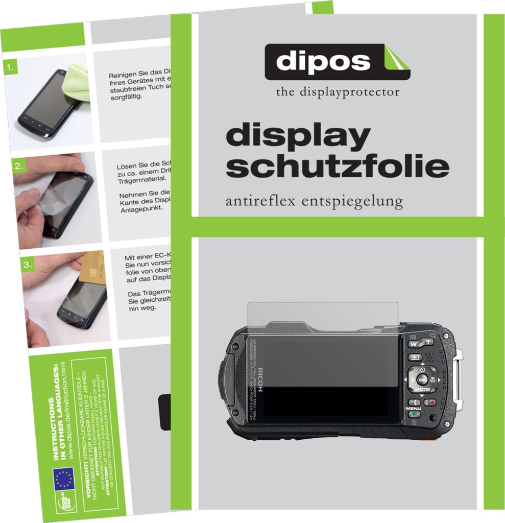 1x Schutzfolie für Ricoh WG-70 matt Displayschutzfolie Folie Display Schutz dipos