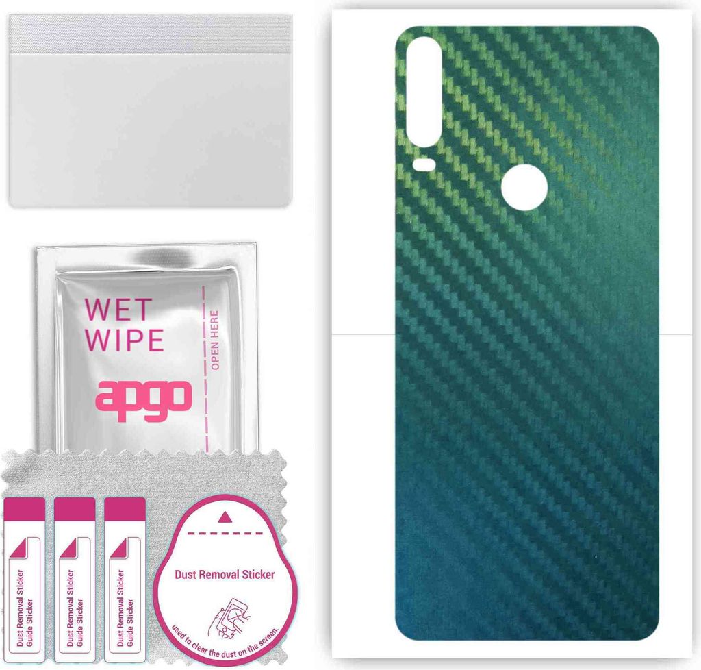 apgo Rückseite Schutzfolie, Skin, kompatibel mit Alcatel 3x (2019), Hinten Displayschutzfolie aus Vinylfolie, kratzfest, einfache Montage - Kohlen...