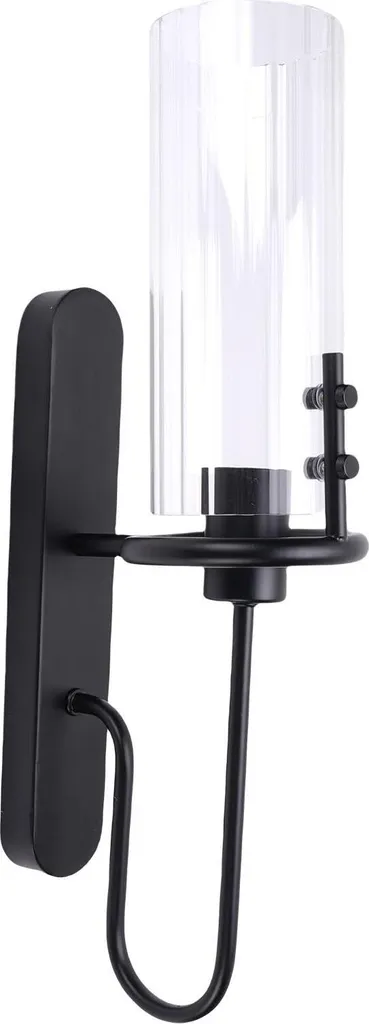 Applique murale noire moderne en verre transparent pour salon et chambre
