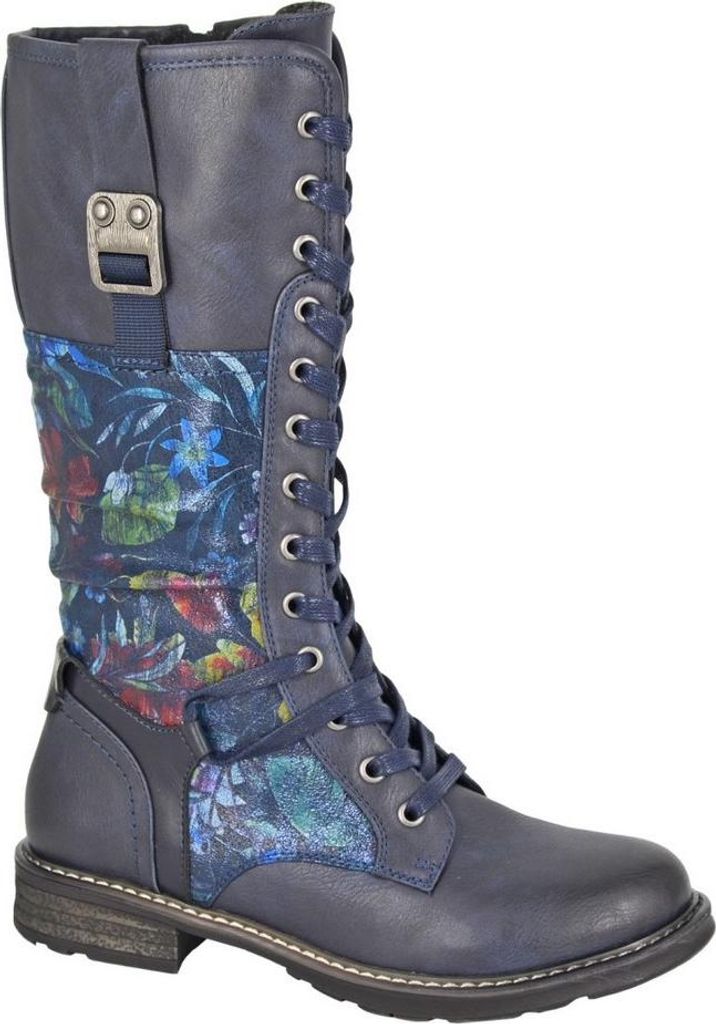 Cipriata - Floral Stiefeletten für Damen DF4606 (42 EU) (Marine)