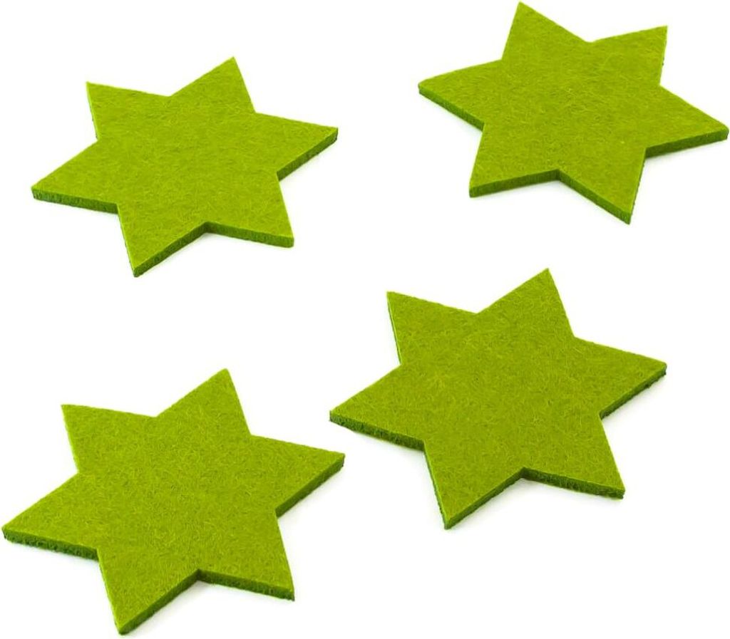Oblique Unique 4 Filz Untersetzer Sterne Glasuntersetzer Weihnachtsdeko Adventsdeko - grün