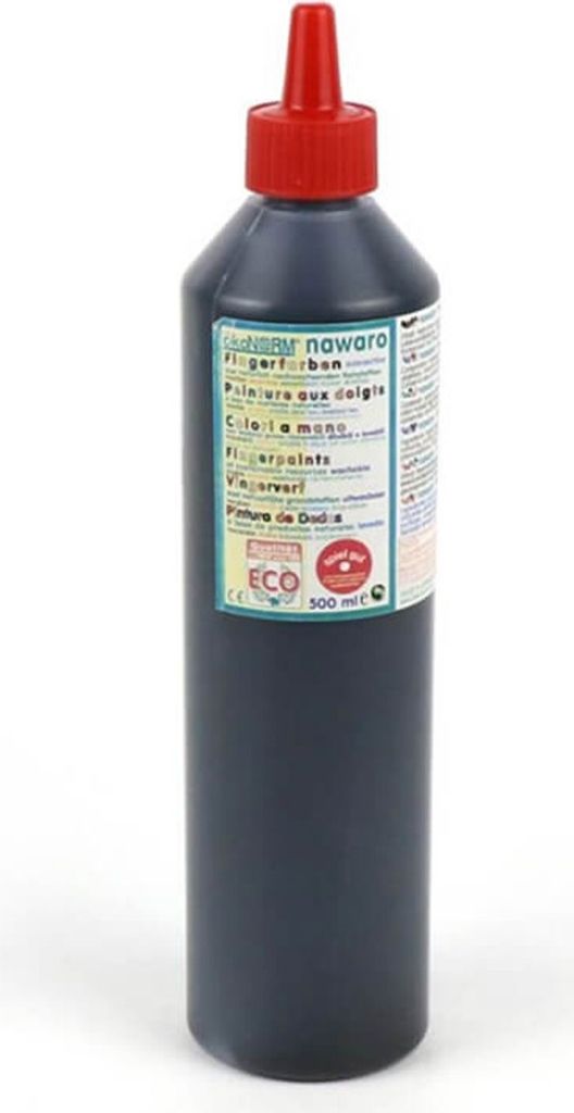 ökoNorm Fingerfarbe nawaro, Flasche 500ml - mehrere Farben : Schwarz Farbe: Schwarz