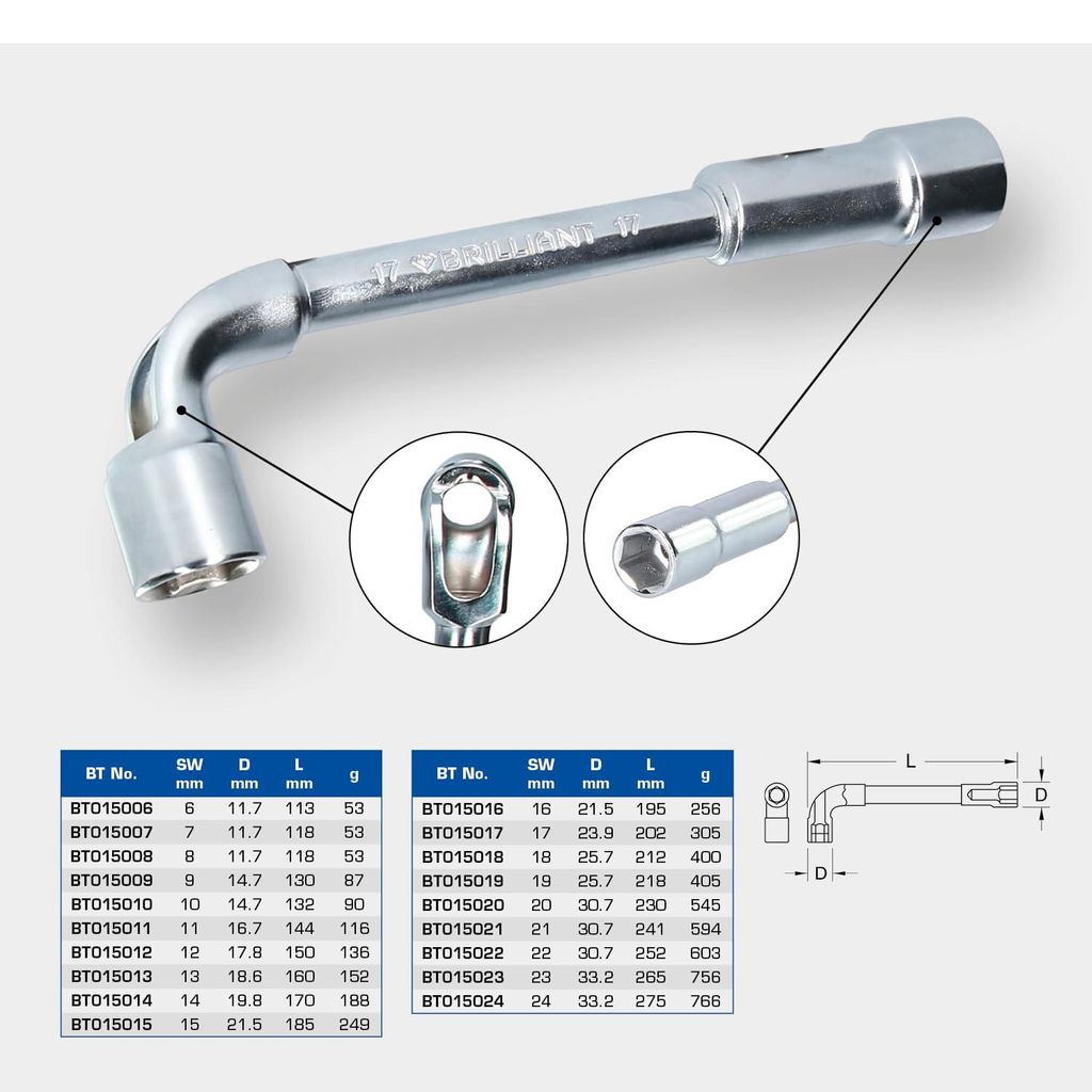 KS TOOLS Doppel-Steckschlüssel, gekröpft, 13 mm