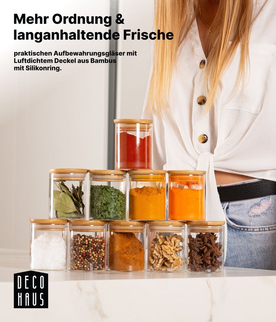 10er Set -DECO HAUS Luftdichte Vorratsgläser mit Produktbild 4