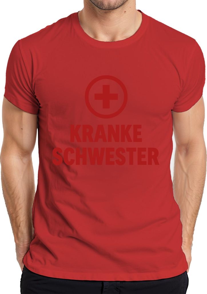 KRANKE SCHWESTER Geschenk Krankenpflege Humor Pflegerin Halloween Herren T-Shirt, Rot, XL