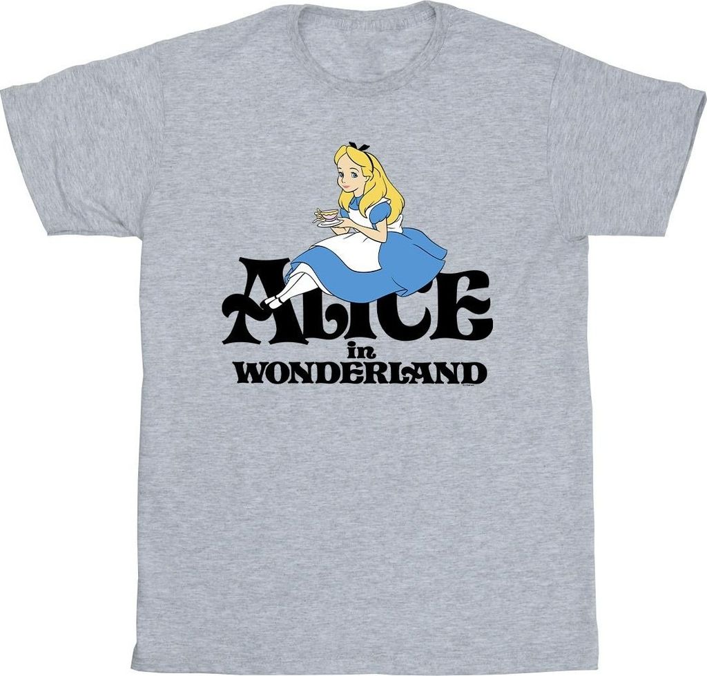 Disney - "Alice In Wonderland Tea Drinker" T-Shirt für Herren BI10529 (M) (Grau)