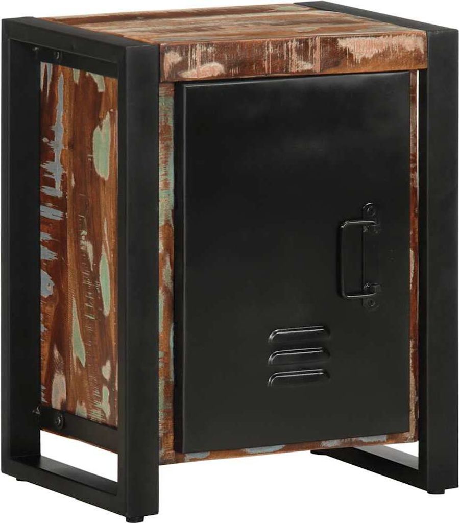 Nachttisch Mehrfarbig 40x30x51 cm Altholz Massiv