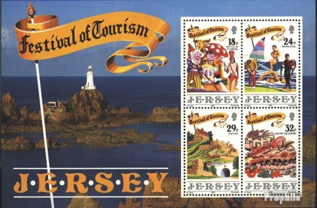 Briefmarken GB - Jersey 1990 Mi Block5 (kompl. Ausg.) Produktbild 