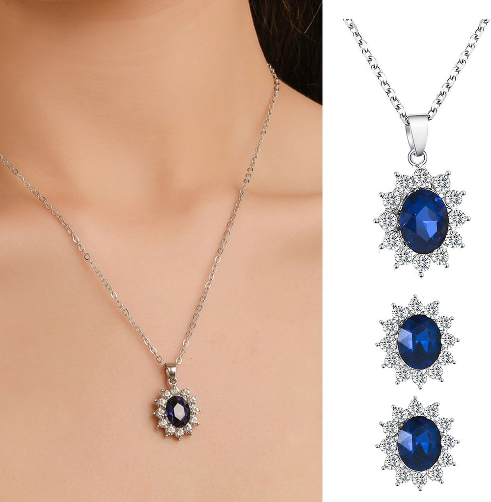 2 Teile/satz Elegante Edle Metall Kette Halskette Ohrringe Zirkonia Blume Form Braut Ohrringe Halskette Set Schmuck Zubehör