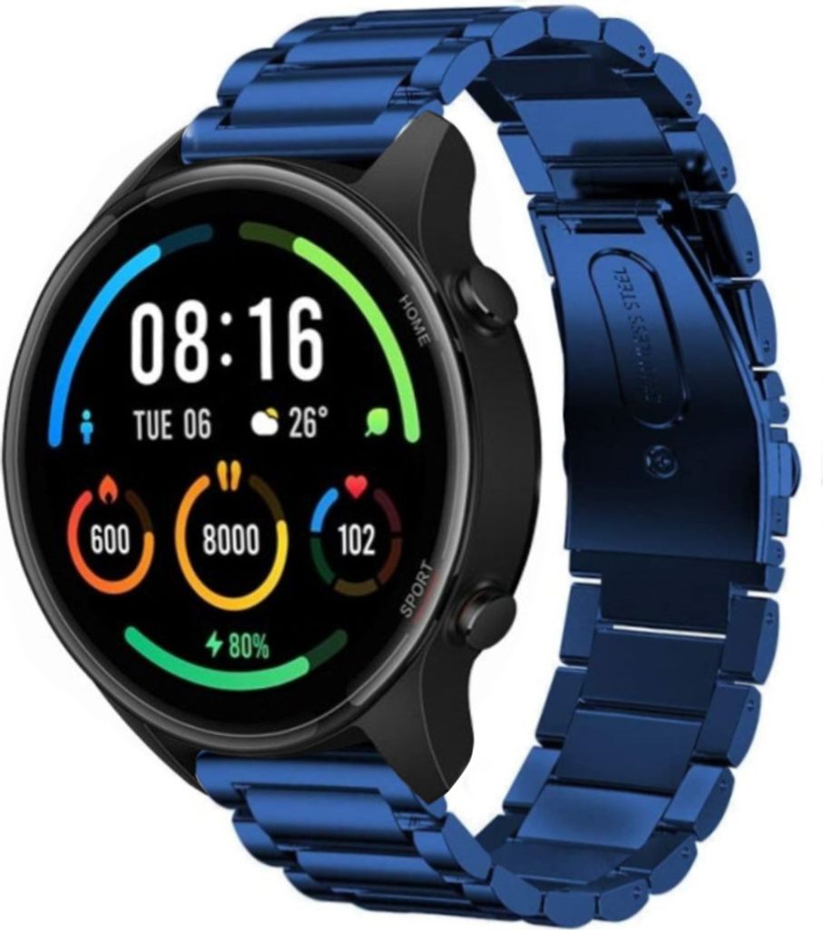 Strap-it Stahlarmband - Kompatibel mit Xiaomi Mi Watch Armband Ersatzarmband Edelstahl - Gliederarmband mit Faltschließe - Hochwertiges Material -...