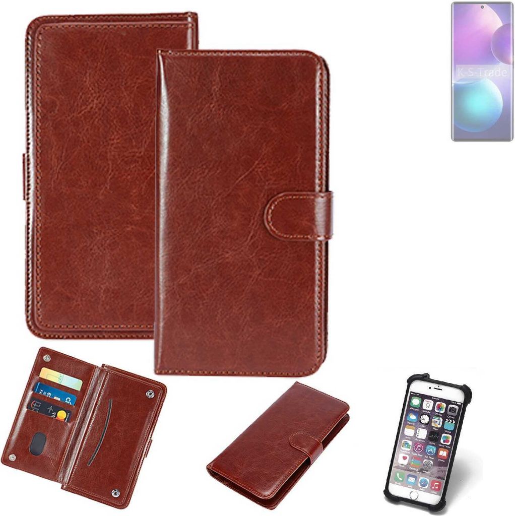 K-S-Trade 360° Hülle kompatibel mit Infinix Zero Ultra braun Kunstleder Case BookCase WalletCase Kunstlederederhülle Handyhülle, Rundumschutz