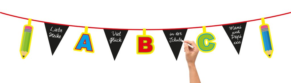 FOLAT Wimpelkette Schulanfang 4 Meter bunt Produktbild 