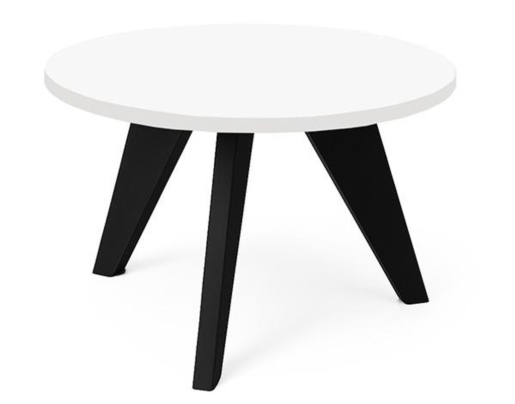 DEKORI_INTERIORS, LORA Couchtisch, 60 cm – minimalistisch, leicht und zeitlos für moderne Interieurs (Eiche Weiß/Schwarz)