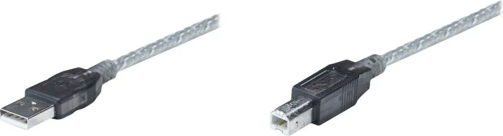 Câble USB A-B Actif 11m Manhattan Argent avec Amplificateur de Signal