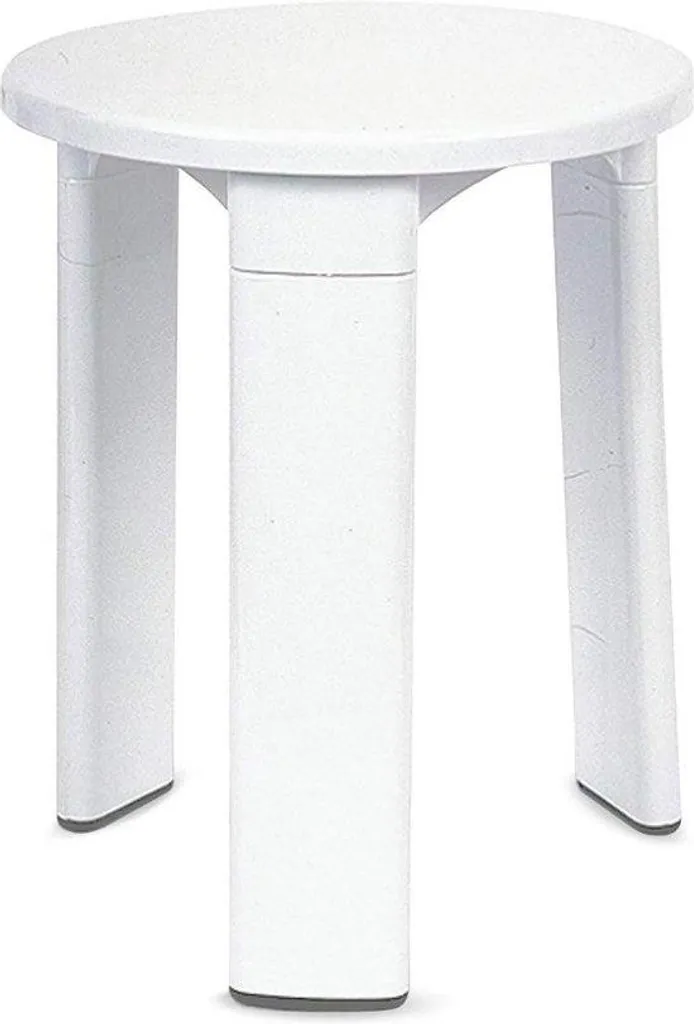 Tabouret design et chaise ronde blanche avec pieds trépied stables