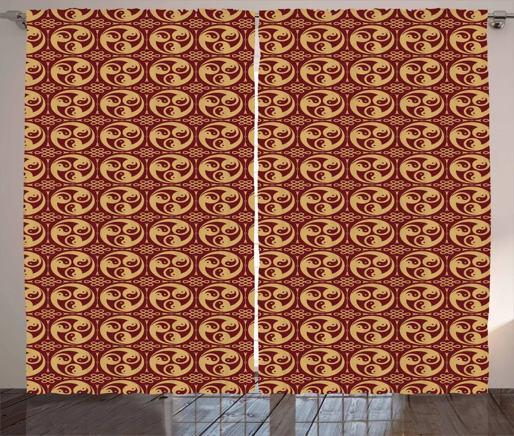 Tenda Triplo Cerchio Yin-Yang ABAKUHAUS 280x245 cm Sabbia e Rubino