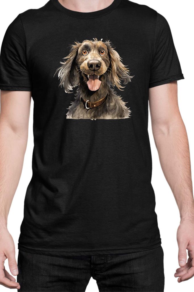 Herren T-Shirt Funny Dogs Breeds Cocker Spaniel Dog Breed, Man 3XL / Schwarz