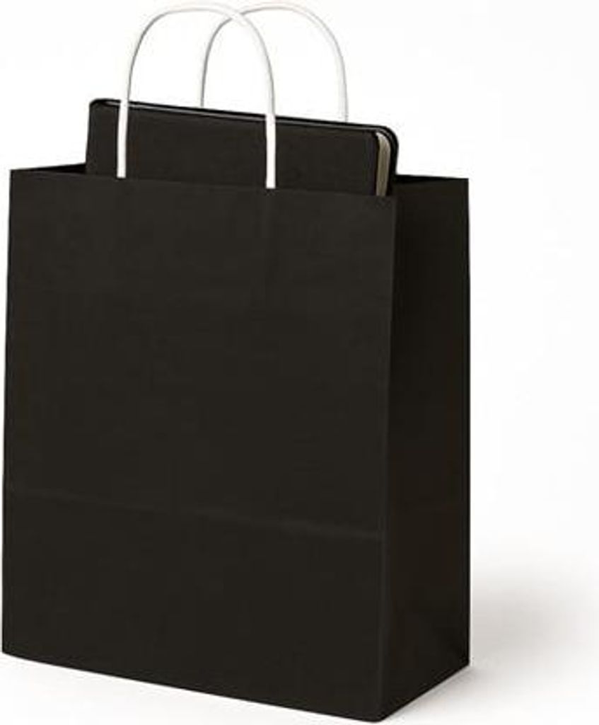 Geschenktüte aus Papier 240 x 100 x 320 mm Schwarz