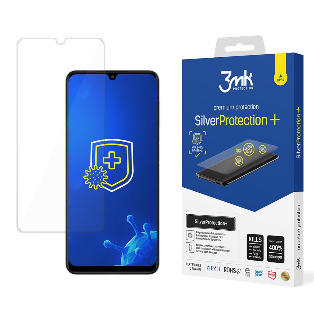 3mk Display Antimikrobielle Schutzfolie SilverProtection+ für Samsung Galaxy A22 4G 0,21mm Self-Heal
