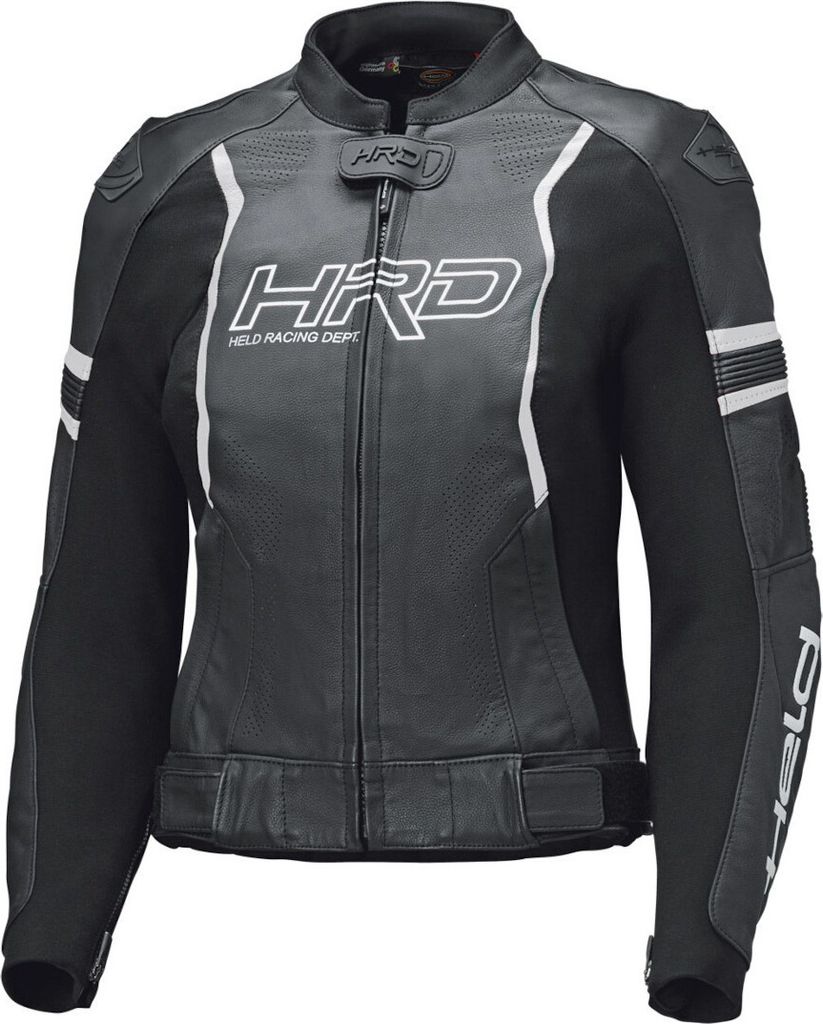 Held Street Rocket 4 Damen Motorrad Lederjacke, schwarz/weiß, 23