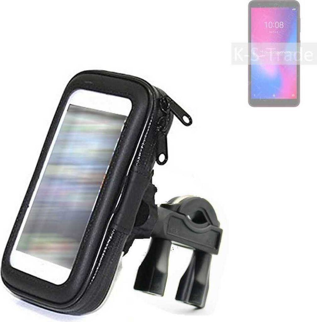 K-S-Trade Fahrrad-Halterung kompatibel mit ZTE Blade A3 2020 Handy-Halterung Halter Lenkstange Fahrradhalterung Motorrad Bike Mount Wasserabweisend