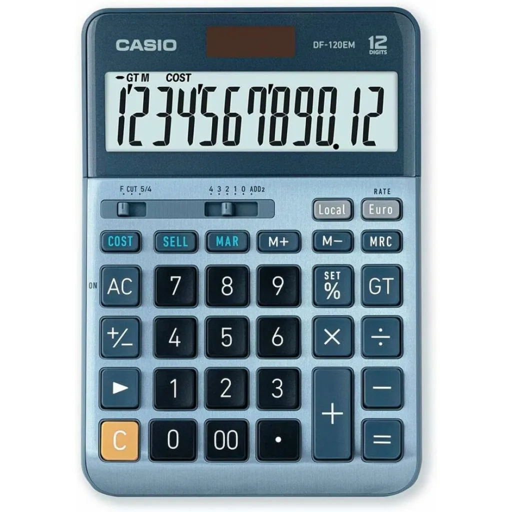 Calculatrice Professionnelle Casio DF-120EM Bleue pour Comptabilité - 4