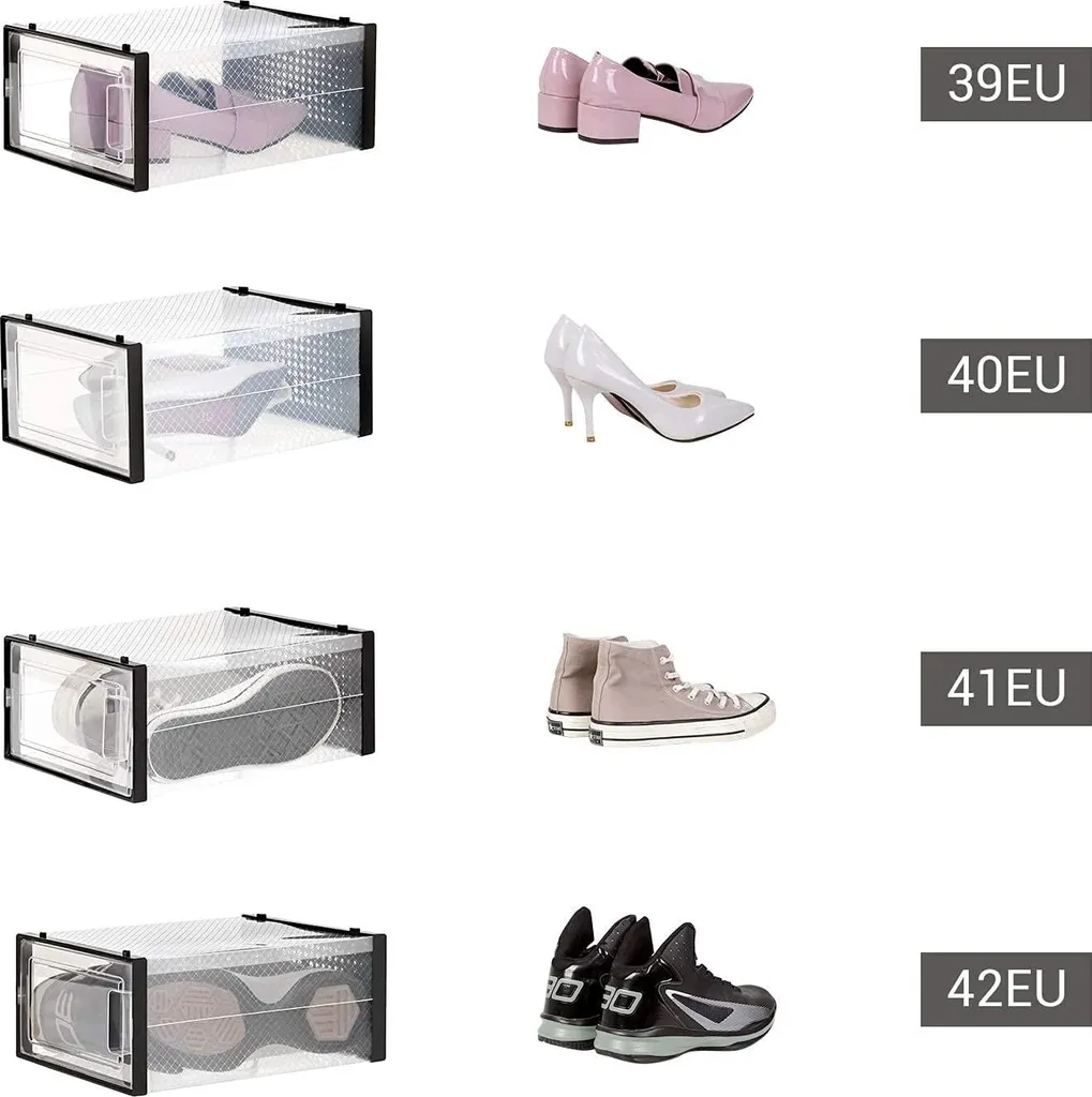 Boîtes à Chaussures Taille 44 avec Porte Transparente et Aération x18 - 14