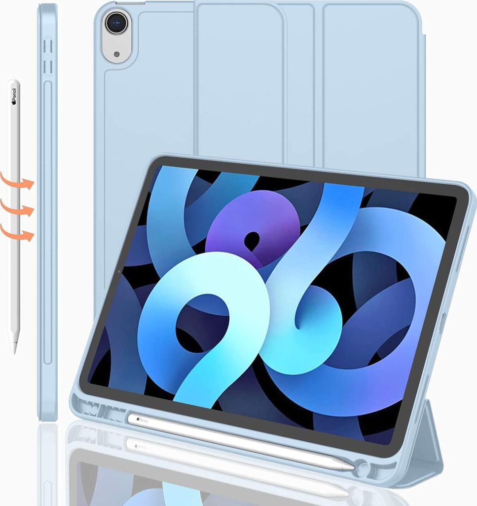 Schlanke Hülle für iPad Air 4. Generation Hülle 2020, iPad 10,9 Zoll Hülle 2020 mit Stifthalter [Unterstützung Touch ID und iPad 2. Bleistift ...