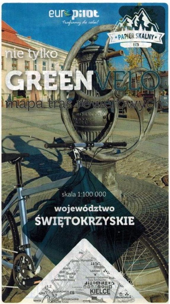 Woiwodschaft Heiligkreuz. Wasserdichte Radkarte. Nicht nur Green Velo. Euro Pilot