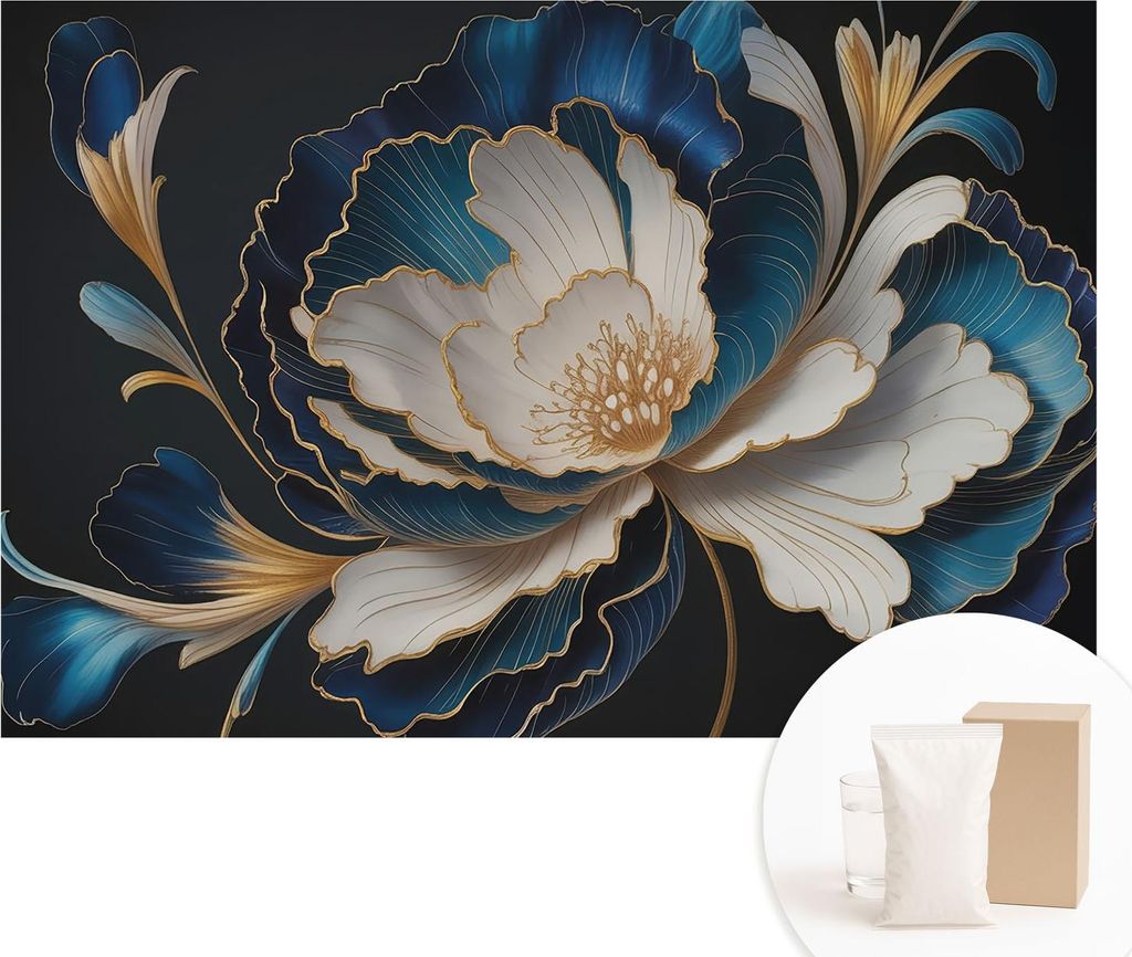 Fototapete - Wandbilder für Wohnzimmer - 104x70 cm - Dekorative Wandfolie - Modernes Design für Wanddekoration - Tapeten für Innenräume - Blume...